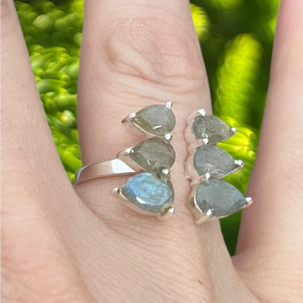 Labradorite Adjustable Silver Ring - Picture 3 of 7